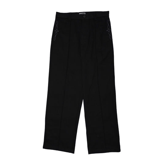Pleated Vaquero Slacks - Black